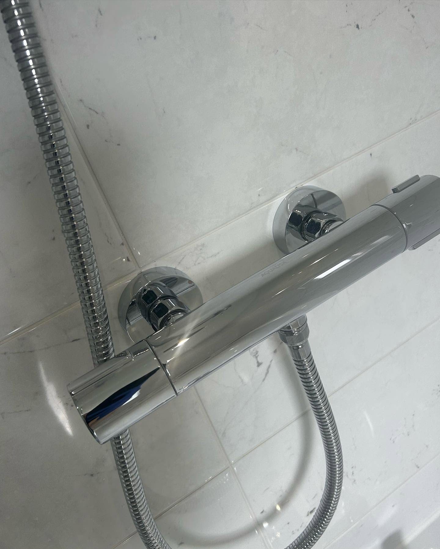 Polished chrome shower mixer