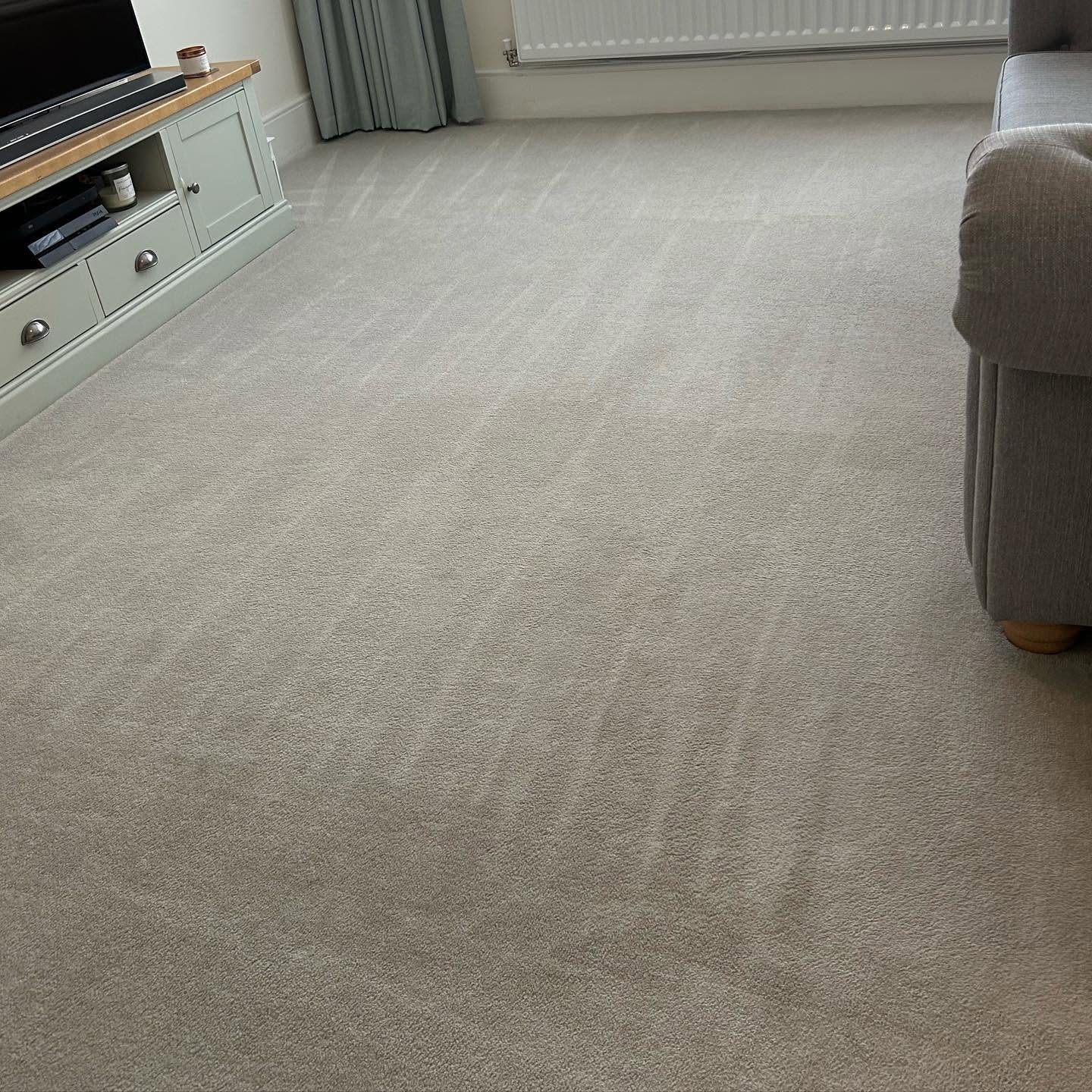 Freshly vacuumed carpet with clean lines